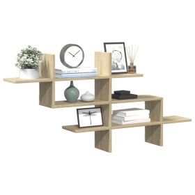 Engineered oak Sonoma wood wall shelf 124.5x18x60.5 cm by , Shelves and shelves - Ref: Foro24-853265, Price: 36,60 €, Discoun...