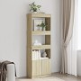 Engineered wood high sideboard in Sonoma oak 63x33x180 cm by , Bookcases and shelves - Ref: Foro24-3309602, Price: 108,36 €, ...