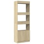 Aparador alto madera de ingeniería roble Sonoma 63x33x180 cm de , Librerías y estanterías - Ref: Foro24-3309602, Precio: 108,...