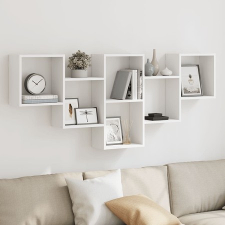 Engineered wood white wall shelf 159x18x66 cm by , Shelves and shelves - Ref: Foro24-853299, Price: 49,23 €, Discount: %