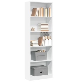 Engineered wood white shelf 60x24x176 cm by , Bookcases and shelves - Ref: Foro24-857821, Price: 71,54 €, Discount: %