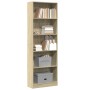 Engineered wood bookshelf in Sonoma oak, 60x24x176 cm. by , Bookcases and shelves - Ref: Foro24-857823, Price: 69,65 €, Disco...