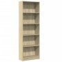 Engineered wood bookshelf in Sonoma oak, 60x24x176 cm. by , Bookcases and shelves - Ref: Foro24-857823, Price: 69,65 €, Disco...