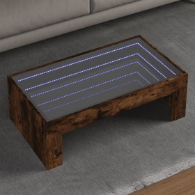 Coffee table with Infinity LED smoked oak 90x50x30 cm by , Coffee table - Ref: Foro24-847620, Price: 110,99 €, Discount: %