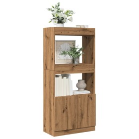 Aparador de madera de ingeniería roble artisian 63x33x140 cm de , Librerías y estanterías - Ref: Foro24-855114, Precio: 83,49...