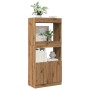 Aparador de madera de ingeniería roble artisian 63x33x140 cm de , Librerías y estanterías - Ref: Foro24-855114, Precio: 83,99...