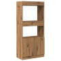 Aparador de madera de ingeniería roble artisian 63x33x140 cm de , Librerías y estanterías - Ref: Foro24-855114, Precio: 83,99...