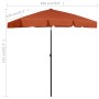 Terracotta beach umbrella 180x120 cm by vidaXL, Umbrellas - Ref: Foro24-314724, Price: 41,64 €, Discount: %