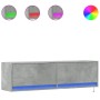 Mueble de pared TV con luces LED gris hormigón 140x31x38 cm de , Muebles TV - Ref: Foro24-852372, Precio: 108,16 €, Descuento: %