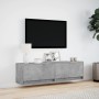 Wall-mounted TV unit with LED lights in concrete gray, 140x31x38 cm. by , TV Furniture - Ref: Foro24-852372, Price: 108,16 €,...