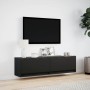 Wall-mounted TV stand with LED lights black 140x31x38 cm by , TV Furniture - Ref: Foro24-852370, Price: 111,67 €, Discount: %