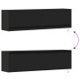 Wall-mounted TV stand with LED lights black 140x31x38 cm by , TV Furniture - Ref: Foro24-852370, Price: 111,67 €, Discount: %