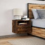 Wall-mounted bedside table with LED lights in smoked oak. by , Nightstands - Ref: Foro24-852069, Price: 54,26 €, Discount: %