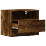 Wall-mounted bedside table with LED lights in smoked oak. by , Nightstands - Ref: Foro24-852069, Price: 54,26 €, Discount: %