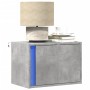 Wall-mounted bedside table with LED lights in concrete gray by , Nightstands - Ref: Foro24-852095, Price: 43,10 €, Discount: %