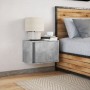 Wall-mounted bedside table with LED lights in concrete gray by , Nightstands - Ref: Foro24-852095, Price: 43,10 €, Discount: %