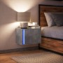 Wall-mounted bedside table with LED lights in concrete gray by , Nightstands - Ref: Foro24-852095, Price: 43,10 €, Discount: %