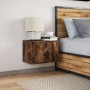 Wall-mounted bedside table with LED lights in smoked oak. by , Nightstands - Ref: Foro24-852097, Price: 43,10 €, Discount: %