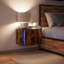 Wall-mounted bedside table with LED lights in smoked oak. by , Nightstands - Ref: Foro24-852097, Price: 43,10 €, Discount: %