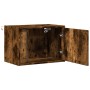 Wall-mounted bedside table with LED lights in smoked oak. by , Nightstands - Ref: Foro24-852097, Price: 43,10 €, Discount: %