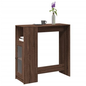 Tall bar table with oak brown shelves 101x40x103.5 cm by , Kitchen and dining tables - Ref: Foro24-854370, Price: 87,99 €, Di...