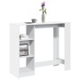 Bar-Tisch mit weißem Ingenieurholzregal 124x46x103,5 cm. von , Küchen- und Esstische - Ref: Foro24-854391, Preis: 86,39 €, Ra...