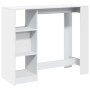 Bar-Tisch mit weißem Ingenieurholzregal 124x46x103,5 cm. von , Küchen- und Esstische - Ref: Foro24-854391, Preis: 86,39 €, Ra...