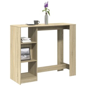 Bar table with Sonoma oak wood shelf 124x46x103.5 cm by , Kitchen and dining tables - Ref: Foro24-854393, Price: 84,13 €, Dis...