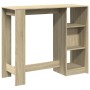 Bar table with Sonoma oak wood shelf 124x46x103.5 cm by , Kitchen and dining tables - Ref: Foro24-854393, Price: 84,13 €, Dis...