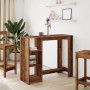 Bar table with aged wood shelf 124x46x103.5 cm by , Kitchen and dining tables - Ref: Foro24-854398, Price: 84,99 €, Discount: %