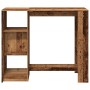 Bar table with aged wood shelf 124x46x103.5 cm by , Kitchen and dining tables - Ref: Foro24-854398, Price: 84,99 €, Discount: %