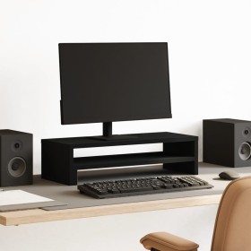 Engineered wood black screen stand 54x22x15 cm by , Computer bases and risers - Ref: Foro24-854770, Price: 26,47 €, Discount: %