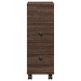 Narrow brown oak wood bathroom cabinet with wheels by , Lockers and storage cabinets - Ref: Foro24-855238, Price: 56,05 €, Di...