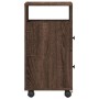 Narrow brown oak wood bathroom cabinet with wheels by , Lockers and storage cabinets - Ref: Foro24-855238, Price: 56,05 €, Di...