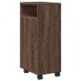 Narrow brown oak wood bathroom cabinet with wheels by , Lockers and storage cabinets - Ref: Foro24-855238, Price: 56,05 €, Di...