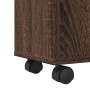 Narrow brown oak wood bathroom cabinet with wheels by , Lockers and storage cabinets - Ref: Foro24-855238, Price: 56,05 €, Di...