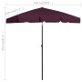 Burgundy red beach umbrella 180x120 cm by vidaXL, Umbrellas - Ref: Foro24-314723, Price: 39,86 €, Discount: %