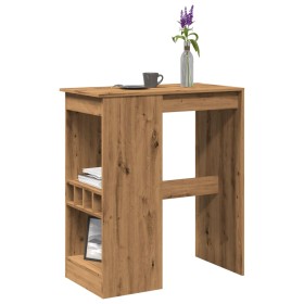 Tall table with oak wood shelves, artisanal, 90x47.5x103.5 cm. by , Kitchen and dining tables - Ref: Foro24-854345, Price: 85...