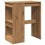 Tall table with oak wood shelves, artisanal, 90x47.5x103.5 cm. by , Kitchen and dining tables - Ref: Foro24-854345, Price: 85...