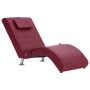 Diván de masaje con almohada de cuero sintético color vino tinto de , Divanes - Ref: Foro24-281287, Precio: 221,70 €, Descuen...