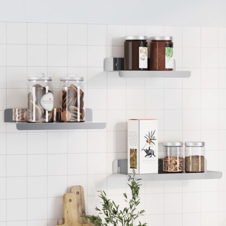 Wall shelves 3 pcs stainless steel silver by , Shelves and shelves - Ref: Foro24-30270, Price: 23,63 €, Discount: %