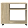 Mesa auxiliar con ruedas madera roble Sonoma 70x35x60 cm de , Mesas auxiliares - Ref: Foro24-853148, Precio: 48,05 €, Descuen...