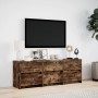 Mueble de TV LED madera ingeniería roble ahumado 140x34x50 cm de , Muebles TV - Ref: Foro24-3307923, Precio: 159,88 €, Descue...