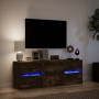 Mueble de TV LED madera ingeniería roble ahumado 140x34x50 cm de , Muebles TV - Ref: Foro24-3307923, Precio: 159,88 €, Descue...