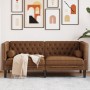 Zweiplätziges Chesterfield-Sofa aus braunem synthetischem Wildleder. | Foro24|Onlineshop| Casa, Jardín y Más Foro24.es