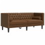 2-seater Chesterfield sofa in brown synthetic suede leather by , Sofas - Ref: Foro24-372692, Price: 304,73 €, Discount: %