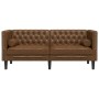 Sofá Chesterfield de 2 plazas piel de ante sintético marrón de , Sofás - Ref: Foro24-372692, Precio: 304,73 €, Descuento: %