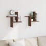 Wall shelves 2 units engineered wood brown oak 38x12x38 cm by , Shelves and shelves - Ref: Foro24-853251, Price: 23,33 €, Dis...