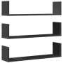 Wall shelves 3 units engineered wood black 80x18x18 cm by , Shelves and shelves - Ref: Foro24-853291, Price: 33,11 €, Discoun...