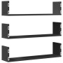 Wall shelves 3 units engineered wood black 80x18x18 cm by , Shelves and shelves - Ref: Foro24-853291, Price: 33,11 €, Discoun...